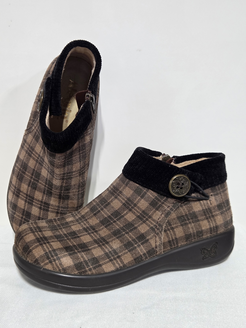 Alegria Sitka Kickin' It Plaid Bootie Size-36(US6/6.5)